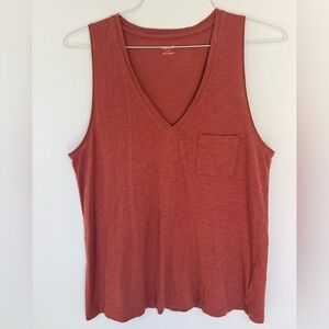 Madewell V-Neck Women's Rust Sleeveless Top- Large